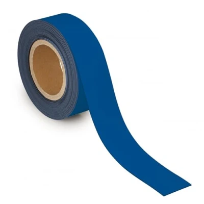 Abbildung von MAUL Kennzeichnungsband 50mm x 1mm Beschriftbares Band mit magnetischer Rückseite Vielseitig anwendbar in Büro, Werkstatt, Lager und Küche Individuell zuschneidbar 10m Länge Blau