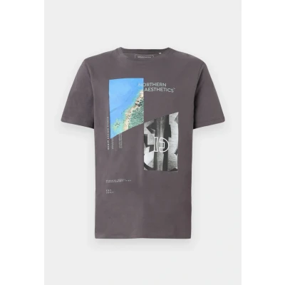 Abbildung von TOM Tailor Denim Tshirt print, Herren, Größe: Small, Pavement grey