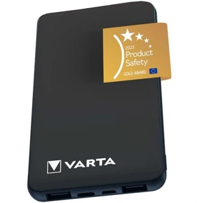 Abbildung von VARTA Power Bank 10000mAh, Powerbank on Demand mit 4 Anschlüssen (1x Micro USB, 2x USB A, 1x C), kompatibel Tablets &amp; Smartphone, in umweltschonender Verpackung