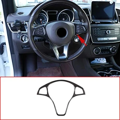 Abbildung von ABS Auto Lenkrad Dekoration Rahmen Abdeckung Trim für Benz C Klasse E B GLC CLA GLA GLS GLE W205 W213 X253 C117 X156 20152018 Autozubehör (Kohlefaser)