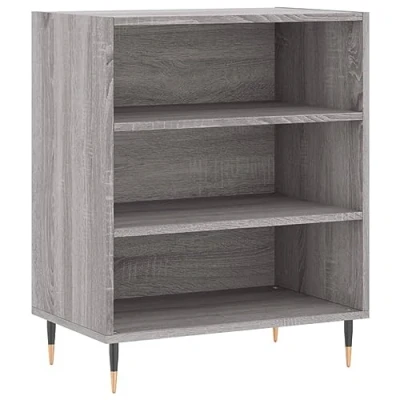 Abbildung von vidaXL Sideboard, Kommode mit viel Stauraum, Highboard Wohnzimmerschrank Eisenbeinen, Schrank Anrichte Beistellschrank, Grau Sonoma Holzwerkstoff