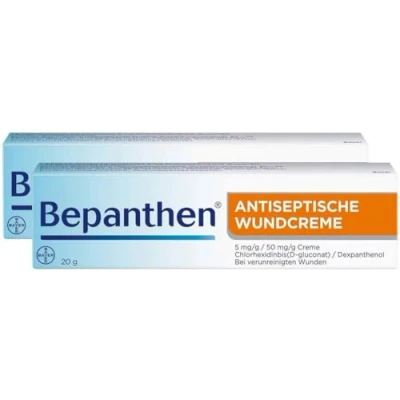 Abbildung von Bepanten Antiseptische Wundcreme 2 x 20 g Schützt die Wunde vor Infektionen Zieht schnell ein