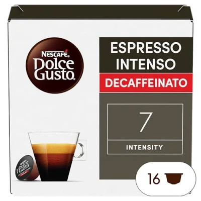 Abbildung von Nescafé Dolce Gusto Espresso Intenso Decaffeinato, Entkoffeiniert, Espressokapsel, Kaffeekapsel, 16 Kapseln