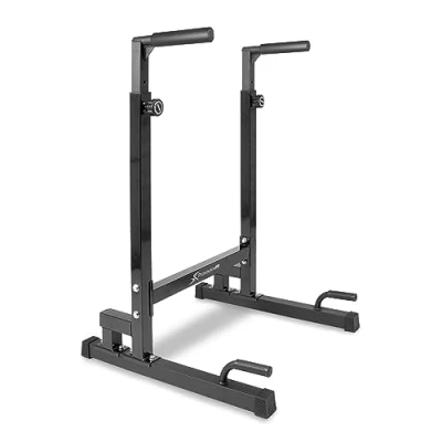 Abbildung von ProsourceFit Dip Stand Station, Adjustable Bar for Home Gym Fitness Equipment, Ultimate Heavy Duty Body Press with Safety Connector Tricep Dips, Pull Ups, Push L Sits, Black
