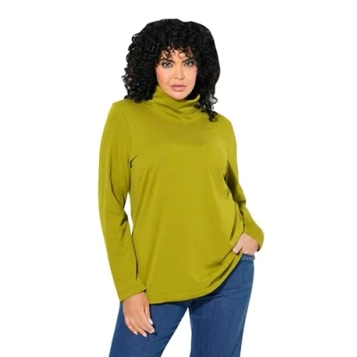 Abbildung von Ulla Popken Rollkragen SLIM FIT Unterhemd/shirt, Damen, Größe: 54/56, Olive