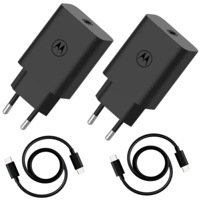 Abbildung von Motorola Chargers Packung von 2 30W Turbopower Schnellladegerat/Stromadapter mit 1M USB C bis Kabel.