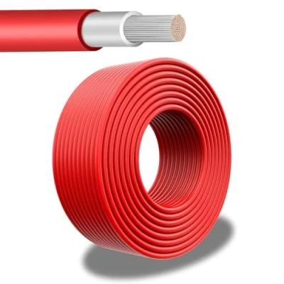 Abbildung von PowerWerk Solarkabel 6mm² Rot 50m UV beständig, flexibel, Photovoltaik, PV Kabel, Solar Anschlusskabel für Solarpanel, Wechselrichter &amp; Laderegler (Rot, 50m)