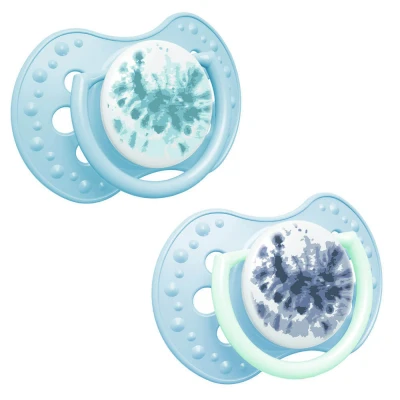 Abbildung von LOVI Silikon Schnuller dynamisch Tie Dye Blau 18m+, 2Stk.