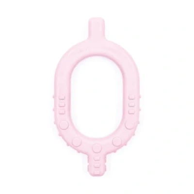 Abbildung von ARK® Grabber Baby glatt und texturiert für zahnende Babys ab einem Alter von 5 bis 6 Monaten inkl. ATC Pflegeanleitung Kiefermotorik, Beißblock, Kauen, Zahnen (pink)
