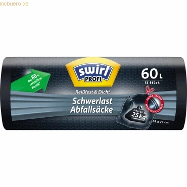 Abbildung von Swirl Müllsackständer Swirl® Schwerlast Säcke Profi mit Zugband 60 L