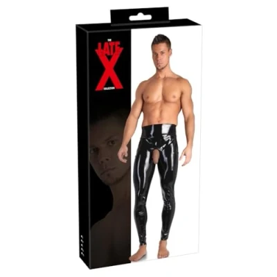 Abbildung von Leggings mit Showmaster Öffnung für Penis und Hoden, Latex