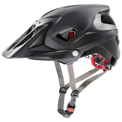 Abbildung von uvex quatro integrale extrem leichter MTB Helm für Damen und Herren individuelle Größenanpassung verstellbarer Schirm black matt 52 57 cm