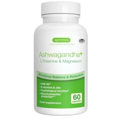 Abbildung von Igennus Ashwagandha KSM 66 Wurzelextrakt mit L Theanin &amp; Magnesium