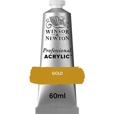 Abbildung von Winsor &amp; Newton 2320283 Professional Acrylfarbe in Künstlerqualität, hohe Farbbrillanz Deckkraft, Archivqualität, 60ml Tube Gold