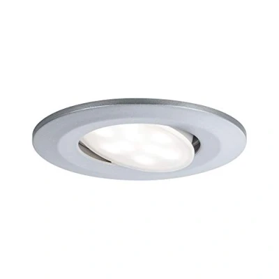 Abbildung von Paulmann 99928 LED Einbauleuchte Calla rund 1x6W IP65 neutralweiße Einbaustrahler Chrom matt schwenkbar Spots Kunststoff Einbaulampe 4000K