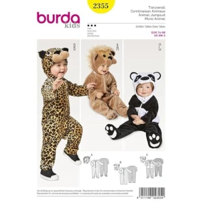 Abbildung von Burda Schnittmuster Karneval Overall Tiere, Papier, weiß, 19 x 14 0,5 cm