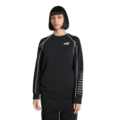 Abbildung von Puma Relaxed FIT Crewneck Sweatshirt, Damen, Größe: Small, Black