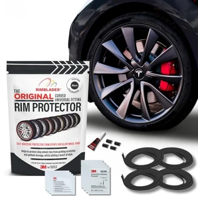 Abbildung von Rimblades Original Alufelgenprotektoren Alufelgenschutz Felgenschutz Radschutz Passend für 12 bis 24 Zoll Räder (Schwarz)
