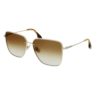 Abbildung von Victoria Beckham Damen VB218S 702 Sonnenbrillen Metall Gold Braun Quadratisch Schattiert
