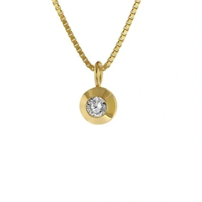 Abbildung von trendor Kette mit Anhänger Gold Zirkonia an goldplattierter
