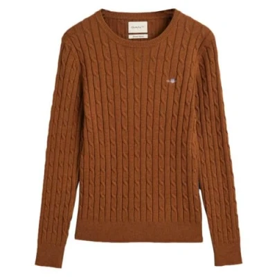 Abbildung von GANT Damen Stretch Cotton Cable C Neck Pullover, Cacao, 42