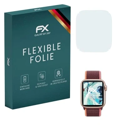 Abbildung von atFoliX Schutzfolie kompatibel mit Apple Watch SE 44mm Folie, ultraklare und flexible FX Displayschutzfolie (3X)