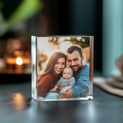 Abbildung von 20 x cm Fotoblock mit ihrem Bild aus original PLEXIGLAS Transparenter Acrylblock, das Foto Geschenk in brillanten Farben als hochwertige, Geschenkidee 3D Tiefeneffekt verschiedenen Größen
