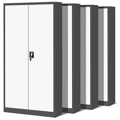 Abbildung von Jan Nowak 4er Set Aktenschrank C001H Büroschrank Metallschrank Stahlschrank Werkzeugschrank Stahlblech Pulverbeschichtet Flügeltürschrank Abschließbar 195 cm x 90 40 (anthrazit/weiß)