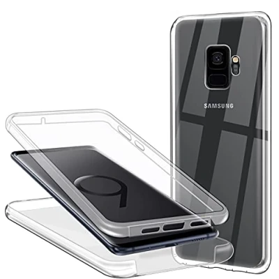 Abbildung von CHIMUCO Hülle für Samsung Galaxy S9 Handyhülle 360 Grad, Transparent Full Schutz Kratzfest Dünn Durchsichtige Case Silikon Schutzhülle, Hart PC Zurück + Weich TPU Vorderseite