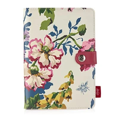 Abbildung von VQ Universale Tablet Hülle für 7 und 8 Zoll Tablets, Stand Folio mit 3 Einstellbaren Winkeln Designer Joules Cambridge Blumencreme