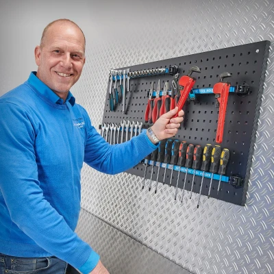 Abbildung von Datona Magnetleiste für Lochwände im 4er Set 55 cm