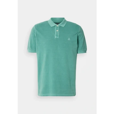 Abbildung von Marc O&#039;Polo Short Sleeve Slits AT HEM Embroidery Poloshirt, Herren, Größe: Small, Eucalyptus
