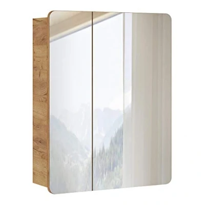 Abbildung von Lomadox Badmöbel Spiegelschrank 60cm, Wotaneiche Nb., 2 türig, B/H/T 60/75/16cm