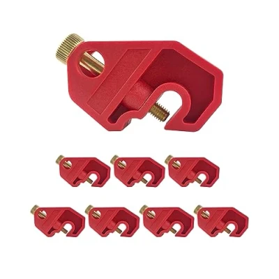 Abbildung von QWORK® 8 Stück Universeller Sicherungsautomaten, Verriegelung Lockout mit Verriegelungsschraube für meisten MCBS (Miniatur Kreisläufen)