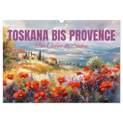 Abbildung von Toskana bis Provence (Wandkalender 2025 DIN A3 quer), CALVENDO Monatskalender