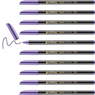 Abbildung von edding 1200 metallic Fasermaler violett 10 Stifte Rundspitze 1 3 mm zum Malen, Schreiben und Zeichnen mit glänzendem Metalliceffekt für Gästebücher, Grußkarten, Fotoalben, Scrapbook