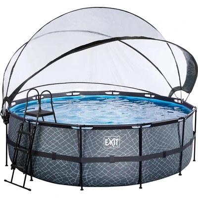 Abbildung von EXIT Pool mit Abdeckung ø427cm Stone