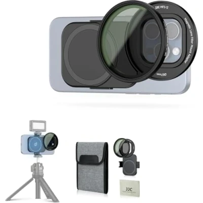 Abbildung von JJC Magnetfilter Adapter für Handy 67mm mit Wechselfilter ND2 128 (7 Fuß) iPhone 14 15 16, Pro, Plus, Pro Max Serie, ND Filter neutraler Dichte