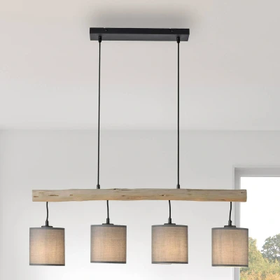 Abbildung von Pendelleuchte GREEN TRIBU, 4x E27/10,00Watt max., Eukalyptusholz, Taupe