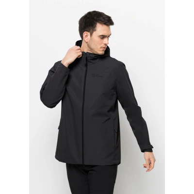Abbildung von Jack Wolfskin Besler Regenjacke / wasserabweisende Jacke, Herren, Größe: Medium, Black