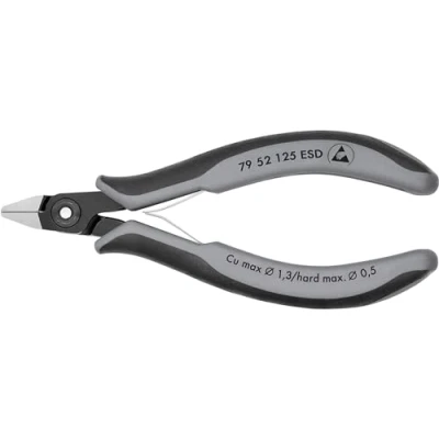 Abbildung von KNIPEX Präzisions Elektronik Seitenschneider ESD mit Mehrkomponenten Hüllen brüniert 125 mm 79 52