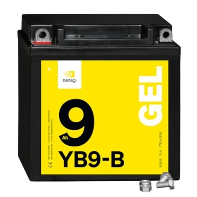 Abbildung von Denagi 50914 GEL YB9 B Motorradbatterie 12V 9Ah, wartungsfrei versiegelt vorgeladen