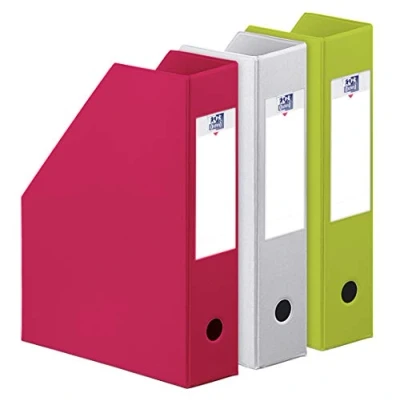 Abbildung von OXFORD Color Life Tonic Zeitschriftenständer, PVC, Rückseite 7 cm, zufällige Farbauswahl, 3 Stück