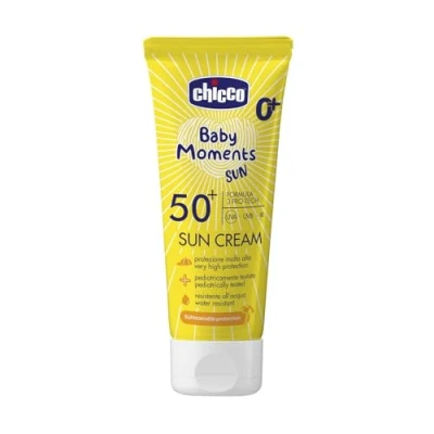 Abbildung von Chicco Sonnencreme SPF 50+ für Kinder, wasserfest, ausgezeichneter Schutz gegen UVA, UVB und Infrarot, 0 Monate +, 75 ml