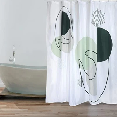 Abbildung von MSV Anti Schimmel Duschvorhang Bakteriell, waschbar, wasserdicht, Polyester, 180x200cm Minimalist Weiß