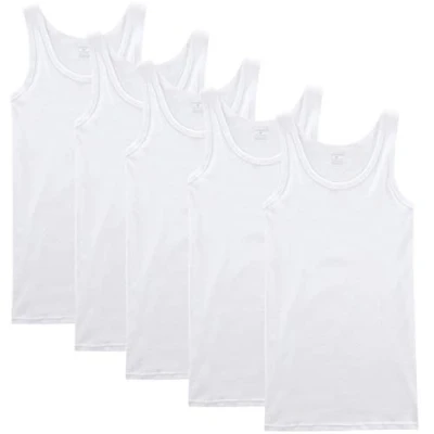 Abbildung von NUOZA Unterhemd Herren Tank Top 5er Pack Feinripp Muskelshirts Baumwolle alle Größen und Farben Weiß,4XL