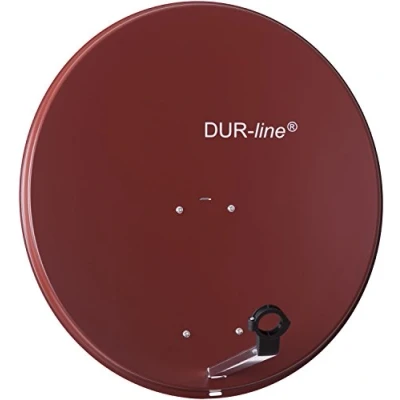 Abbildung von DUR line MDA 80cm Rot Aluminium Satellitenschüssel mit LNB Feedhalterung Sat Antenne Spiegel Anlage [Digital, Camping, Astra 19,2, DVB S/S2, Full HD, 4K, 3D]