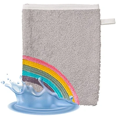 Abbildung von Smithy Waschlappen Baby Regenbogen Wolke 100% Baumwolle Frottee Waschhandschuh Kinder Jungen &amp; Mädchen Geschenk zur Geburt