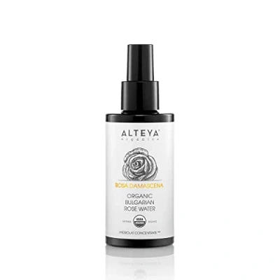Abbildung von Alteya Bio Rosenwasser Spray in Glasflasche 100ml 100% USDA Organic zertifiziert Authentisch Wasserdampfdestilliertes Blütenwasser aus Damaszener Rosen, Direkt vom Rosenanbauer Organics
