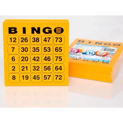 Abbildung von DiPrint 200 Bingokarten für Senioren System 25 aus 75 (Orange)